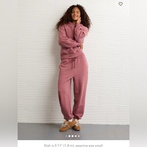 American Eagle Outfitters Everyday Luxe Maroon Hoodie Sweat Joggers Medium